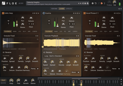 Floe's granular synthesis playback controls